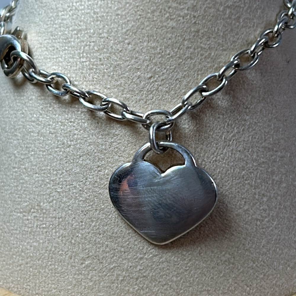 Sterling Silver 925 Heart Bracelet Chain Woman’s Slim wrist 6”